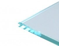 8 mm glass Not tempered, transparent, w/o cut-outs, w/o holes, machined edge