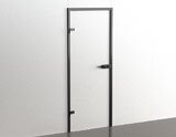 TI-804L RAL9005 (Black satin) AL kit of a door frame in an all-glass opening, left.