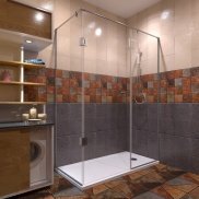 Profile-less shower booths